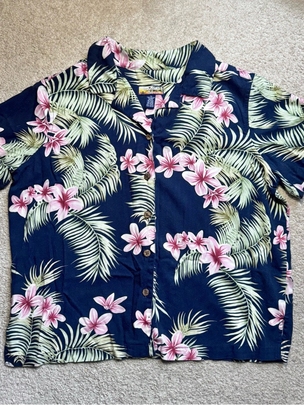 Womens Hawaiian shirt 1X Havana Jacks Cafe tropical floral button up